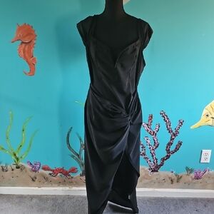 SHEIN Black Knot-Front Maxi Dress